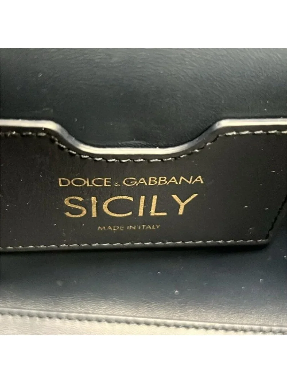 ★SOLD★ Dolce & Gabbana Handbag Shisiri Navy Dark Light Blue Leather - Picture 9 of 15